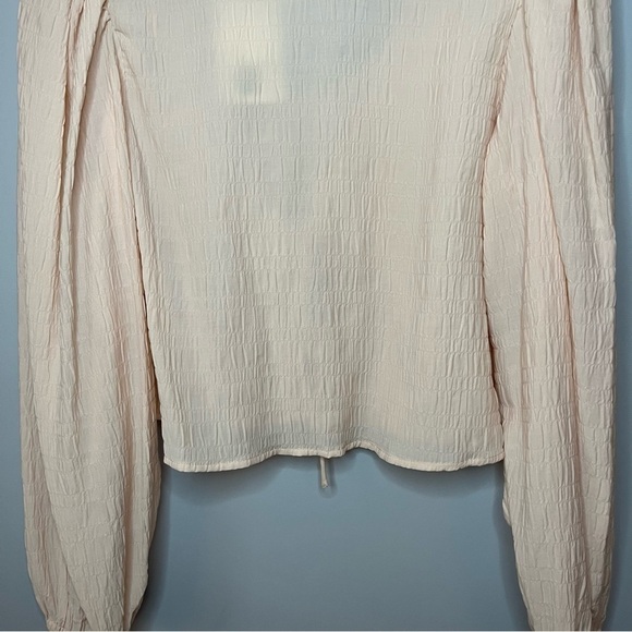 Levi’s Fawn Tie Ruched Stripe Sunny Cream White Blouse Size XLarge NWT - Picture 15 of 16